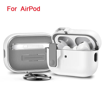 Silicone Shockproof AirPods Case with Hook - Pro 2, AirPods 4, 3