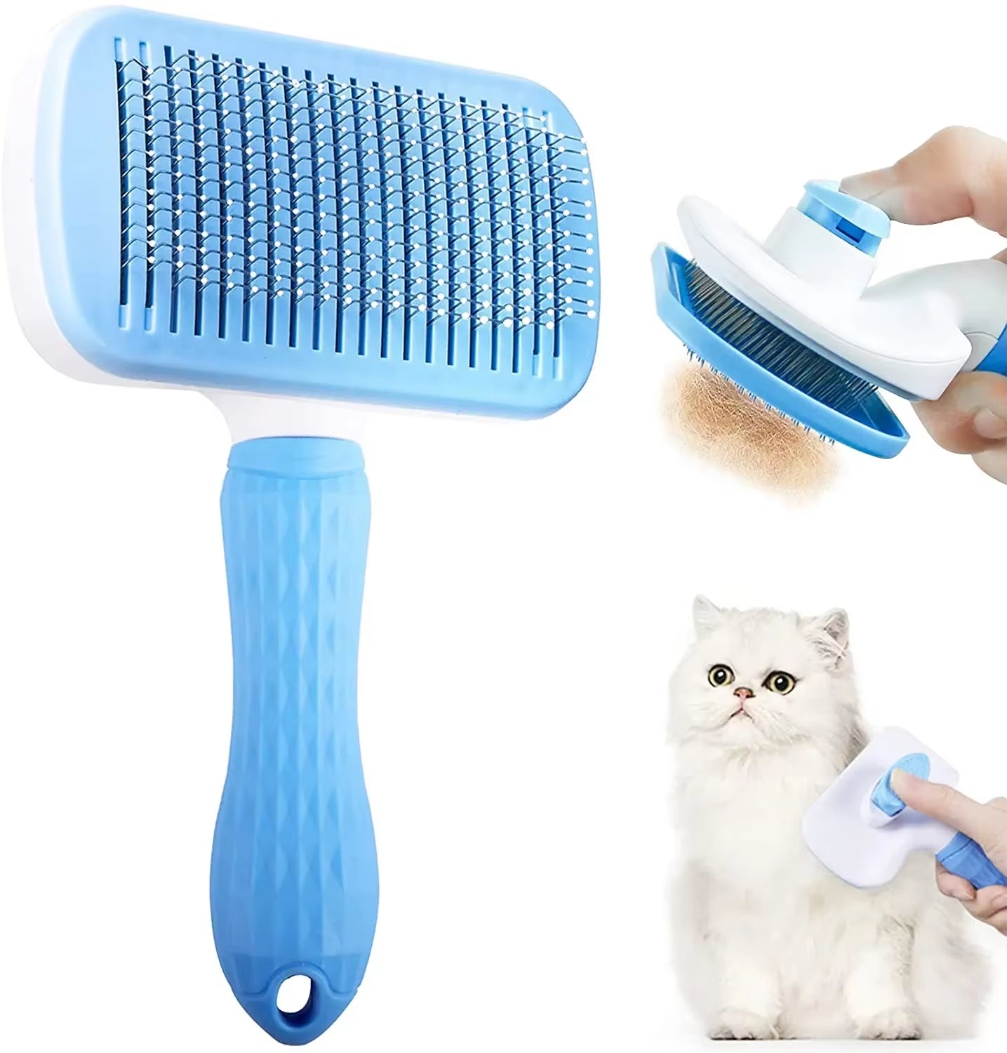 Pet Hair Remover Brush – Grooming Comb for Cats & Dogs, Long Hair Grooming & Cleaning Tool