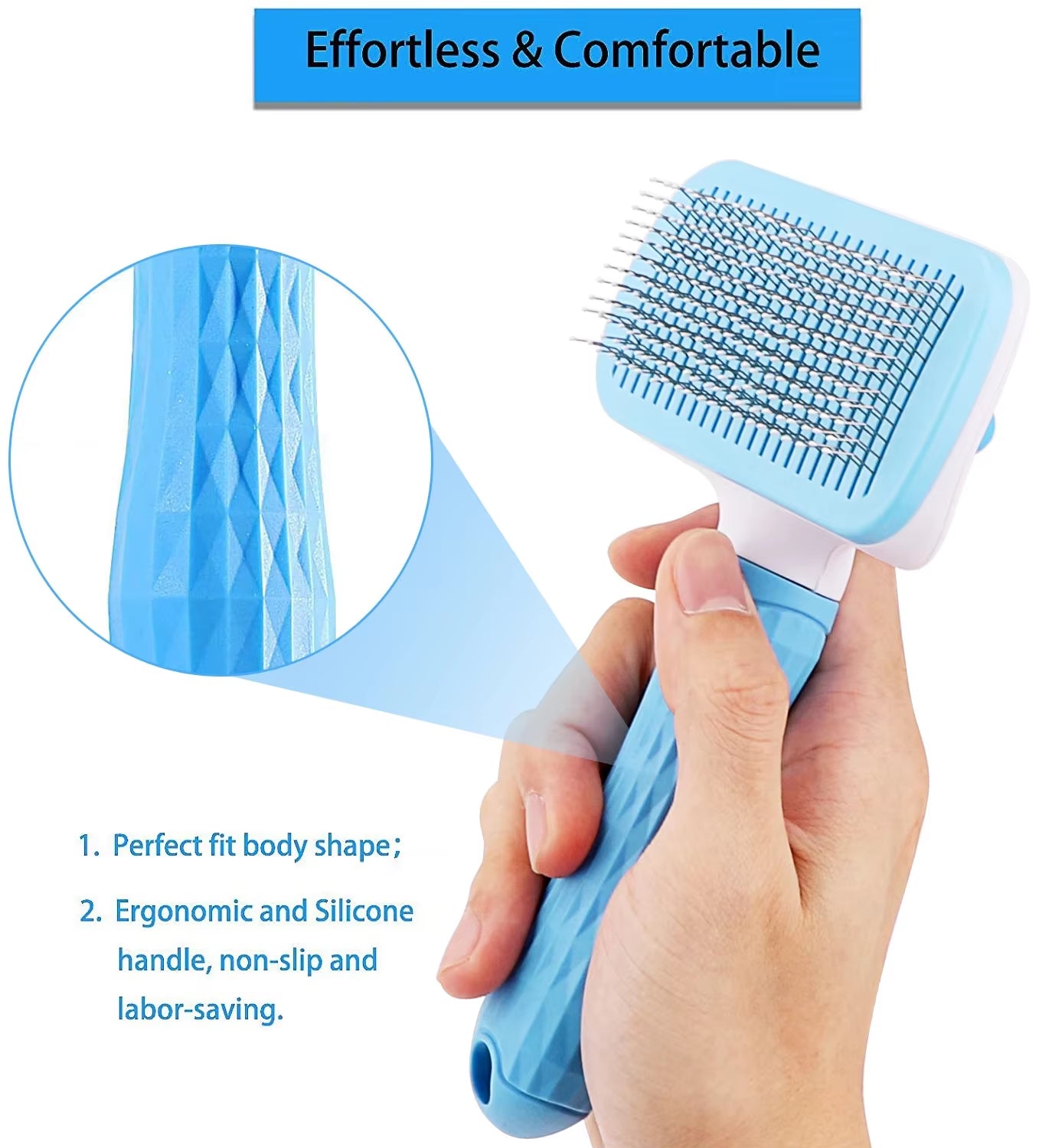 Pet Hair Remover Brush – Grooming Comb for Cats & Dogs, Long Hair Grooming & Cleaning Tool